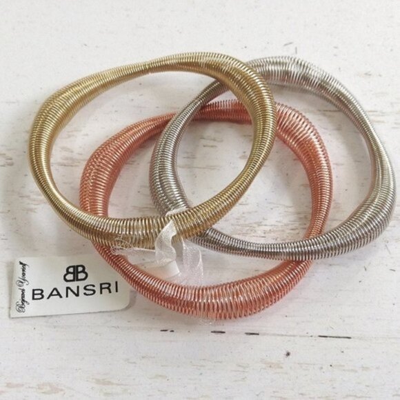 NEW Bansri Corelia Metal Stretch 3 Piece Bracelet Set - Picture 1 of 7